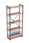İlkal 5 Raflı Metal Kitaplık Ceviz 180 cm