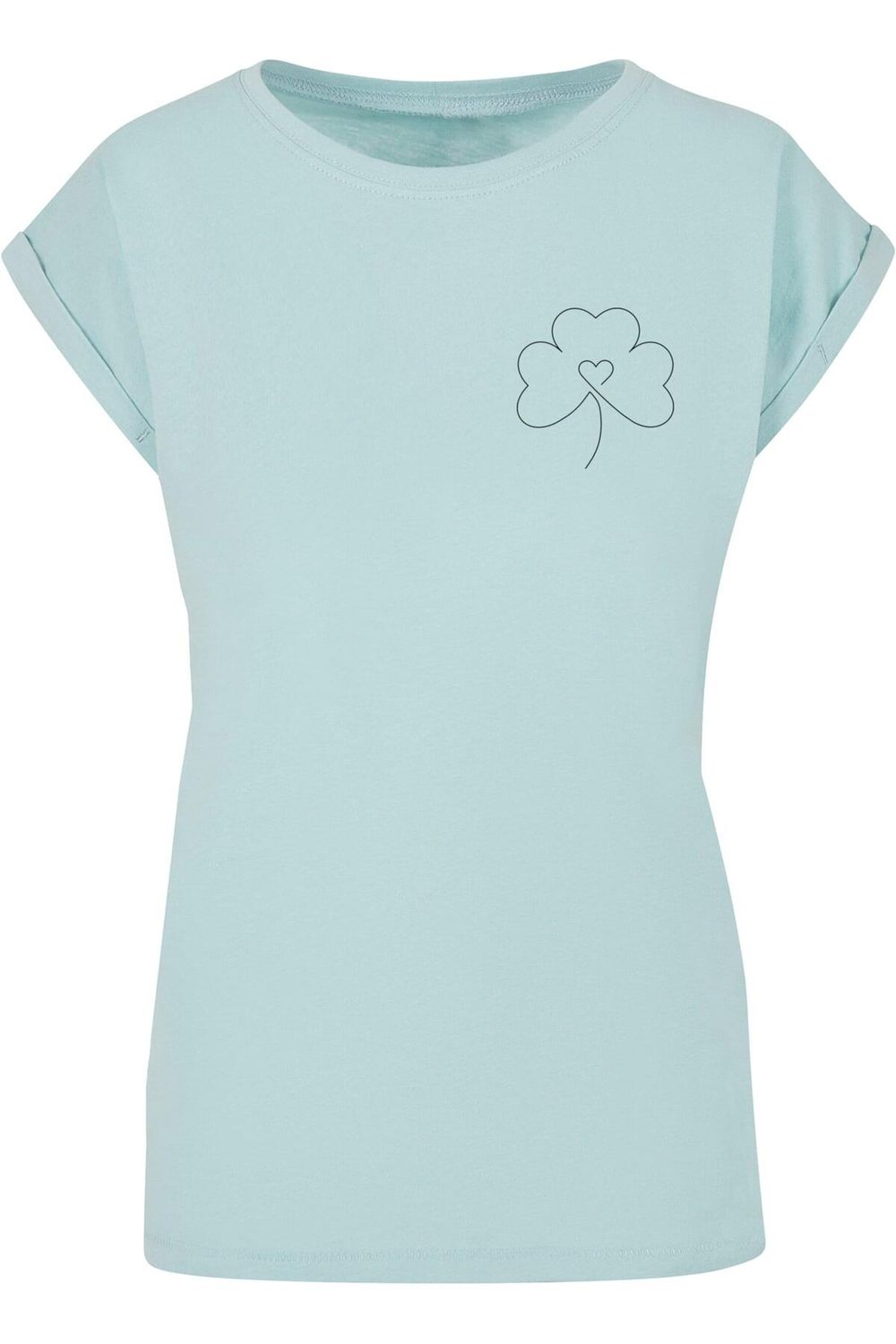 Flower Clover T-Shirt Damen Ladies - - Spring Merchcode Trendyol Leaf