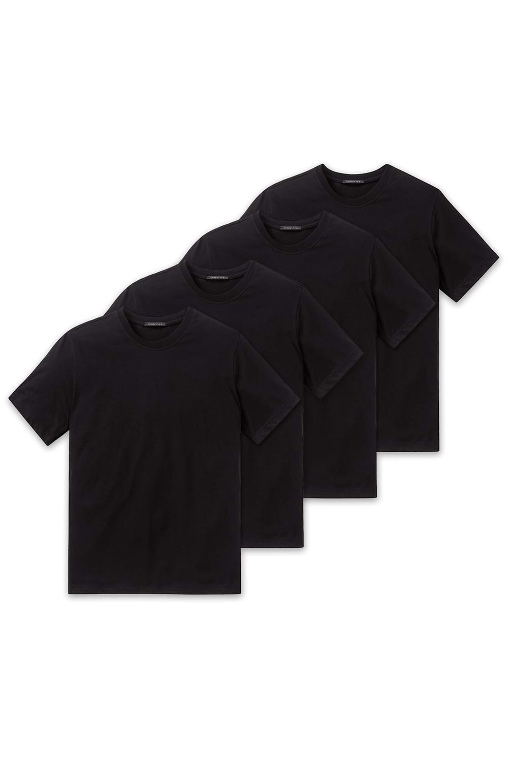 Schiesser Herren American Unterhemd, - Rundhals Pack - 4er T-Shirt Trendyol Arm, 1/2