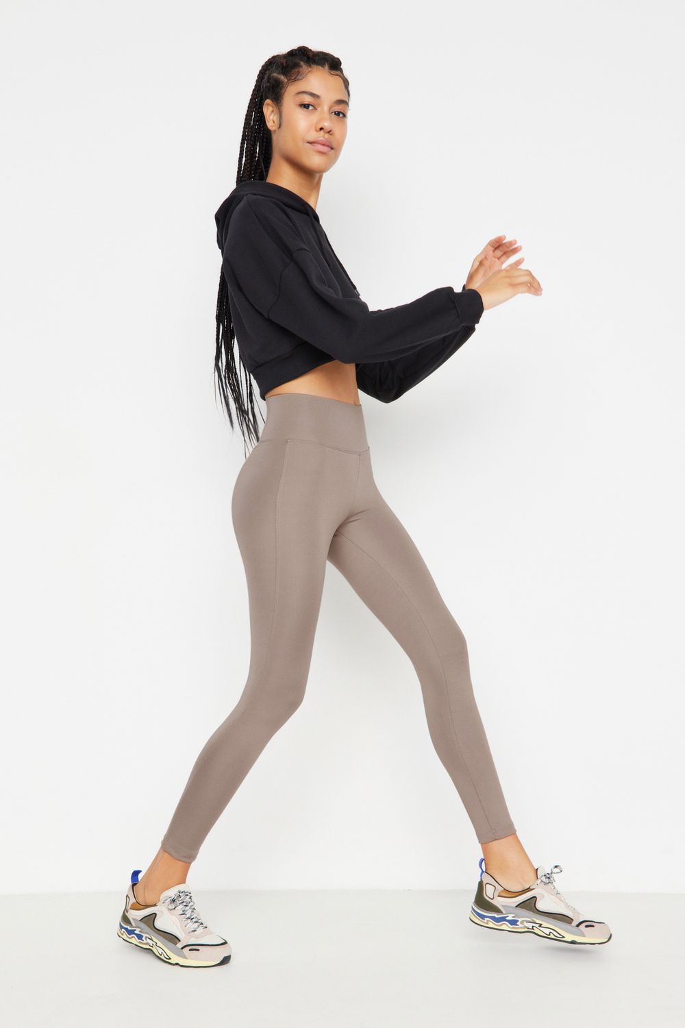 Tight Lady Super Quality Black Combed Cotton Lycra Long Tights High Waist -  Trendyol