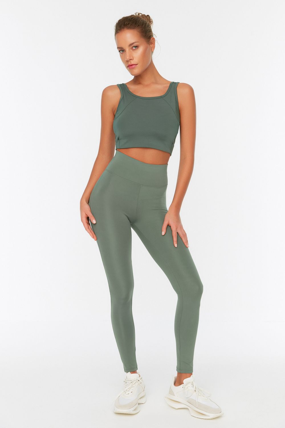 Plus Size Yoga Pant Set Triple Weave Crop Top