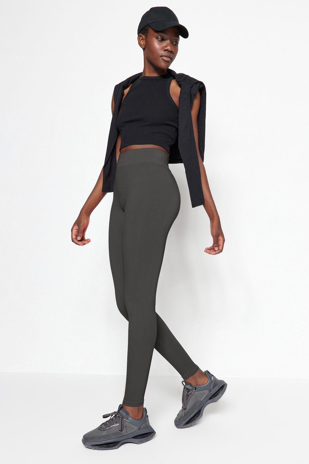Trendyol Collection Black Seamless/Seamless Full Length Knitted Sports  Leggings TWOAW20TA0071 - Trendyol