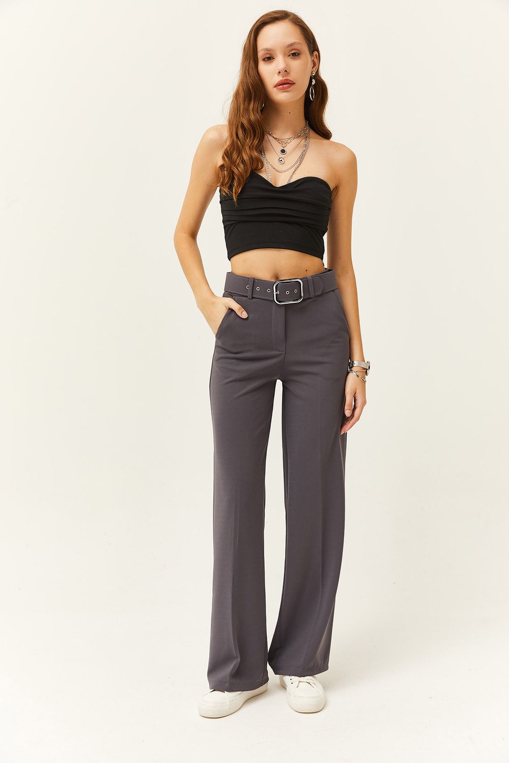 Trendyol Front Stitch Knitted Flare Trousers 2024