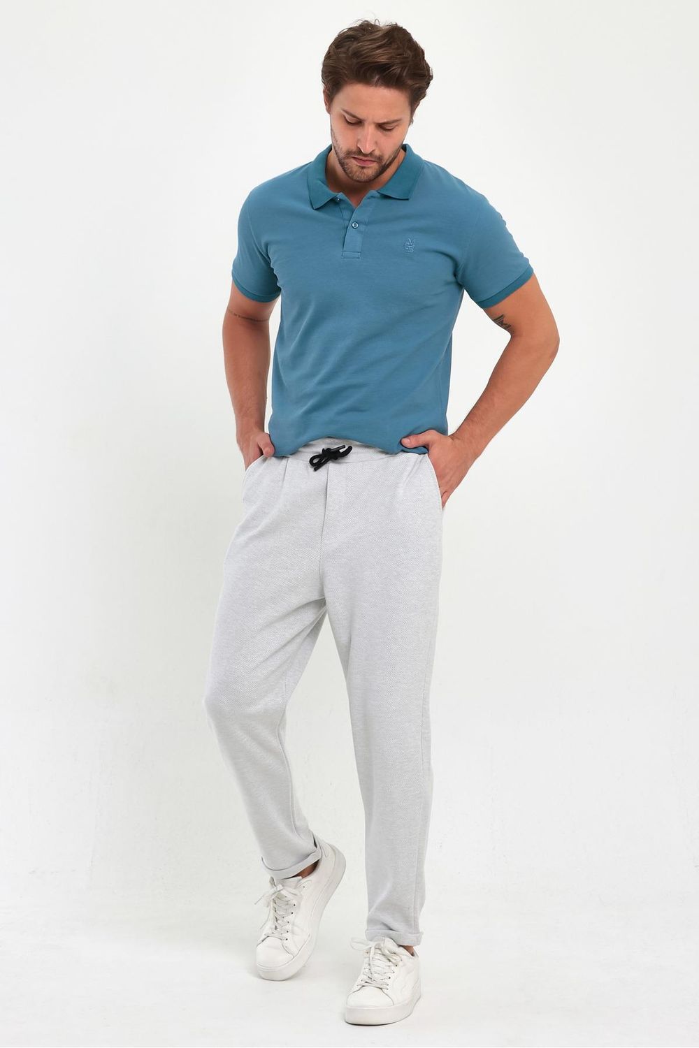 COMBİNE MİCHAİL Men's Rose Color Double Leg Standard Cut Waist Tied Side  Pocket Jogger Pants - Trendyol