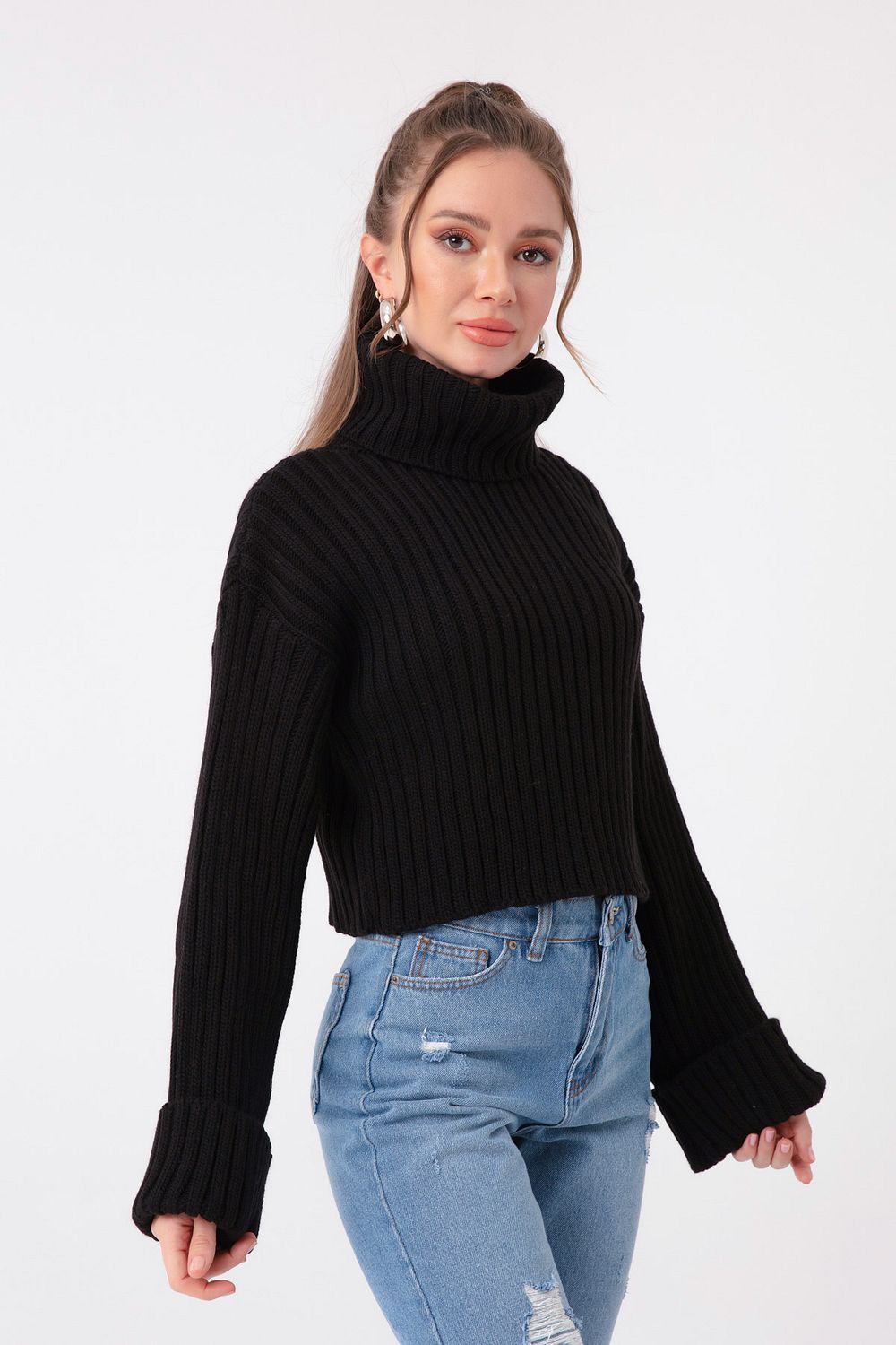 Wide ribbed new arrivals turtleneck