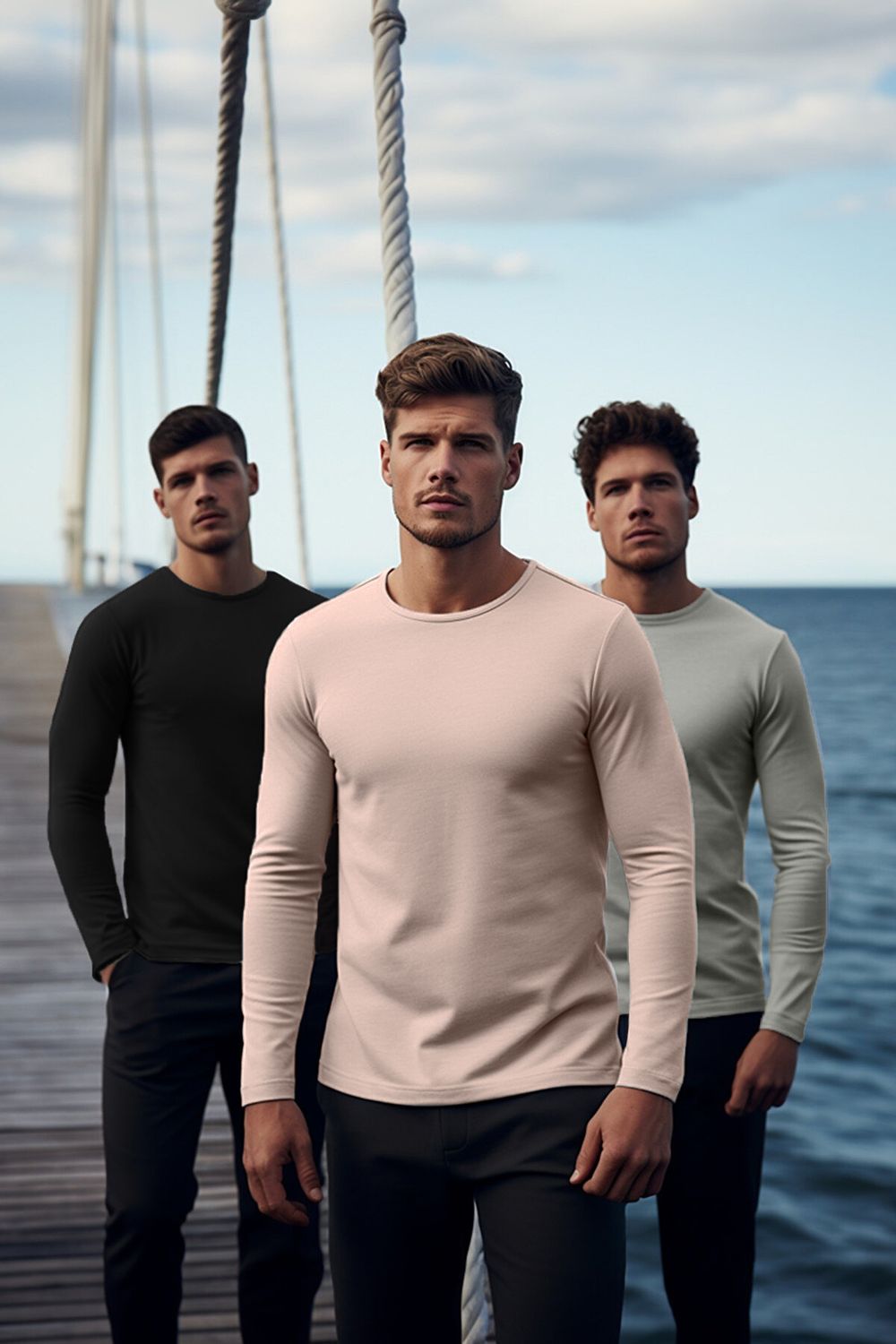 Men's Original Fit Long Sleeve Shirt Pack — Crewneck
