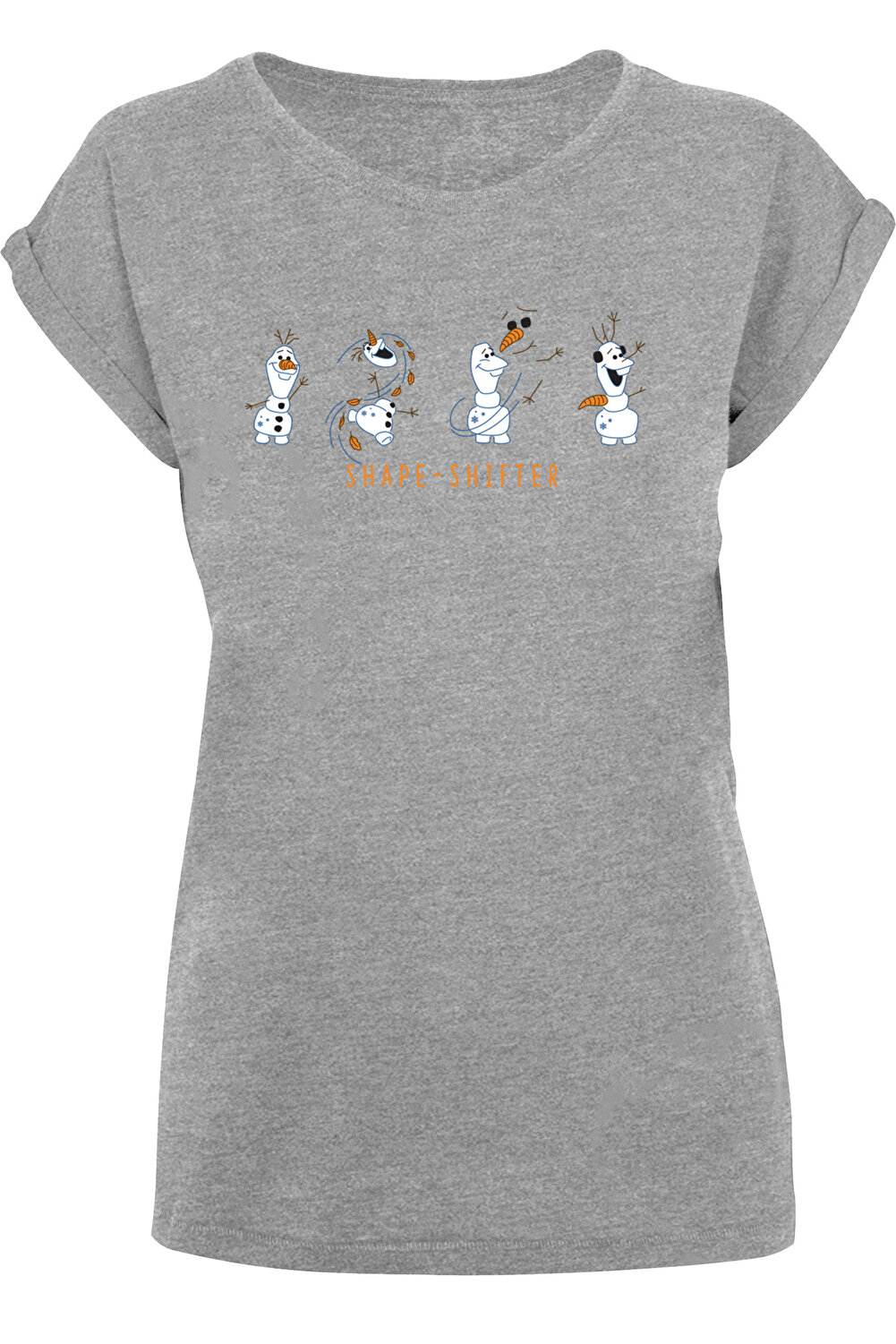 - Schulter Damen F4NT4STIC Shape-Shifter mit mit Trendyol Frozen Disney verlängerter Damen-T-Shirt 2 Olaf