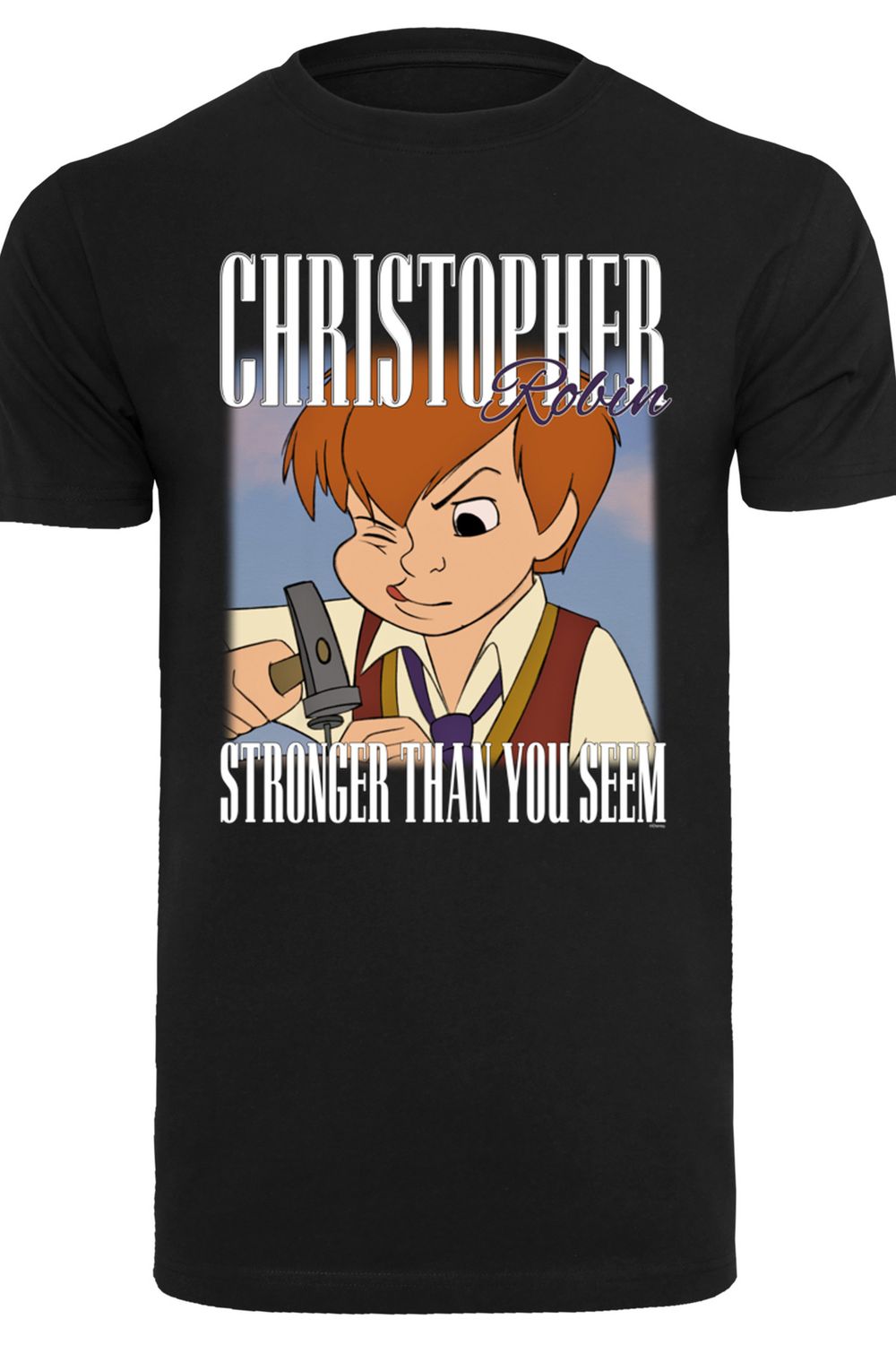 F4NT4STIC Herren Disney Winnie The Pooh Christopher Robin Montage mit T- Shirt Rundhalsausschnitt - Trendyol