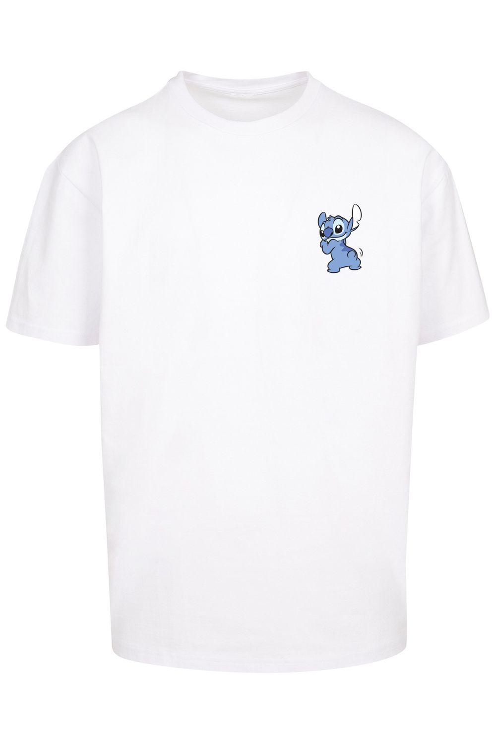 Lilo mit - F4NT4STIC And Trendyol Herren Print Breast Backside Stitch Heavy Stitch Disney Oversize T-Shirt
