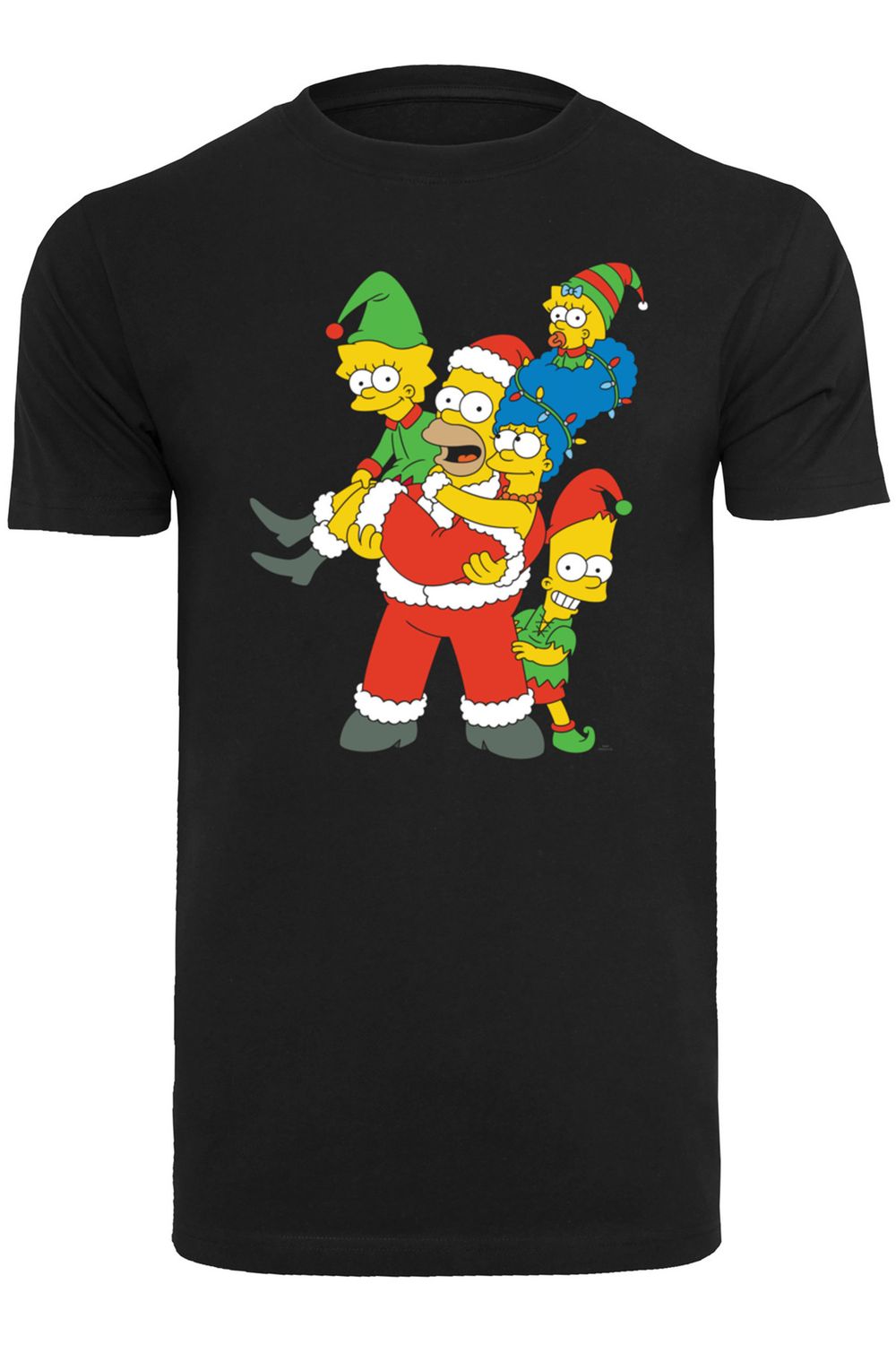 F4NT4STIC Herren The Simpsons Christmas Family mit Rundhals Trendyol -GRY T-Shirt 