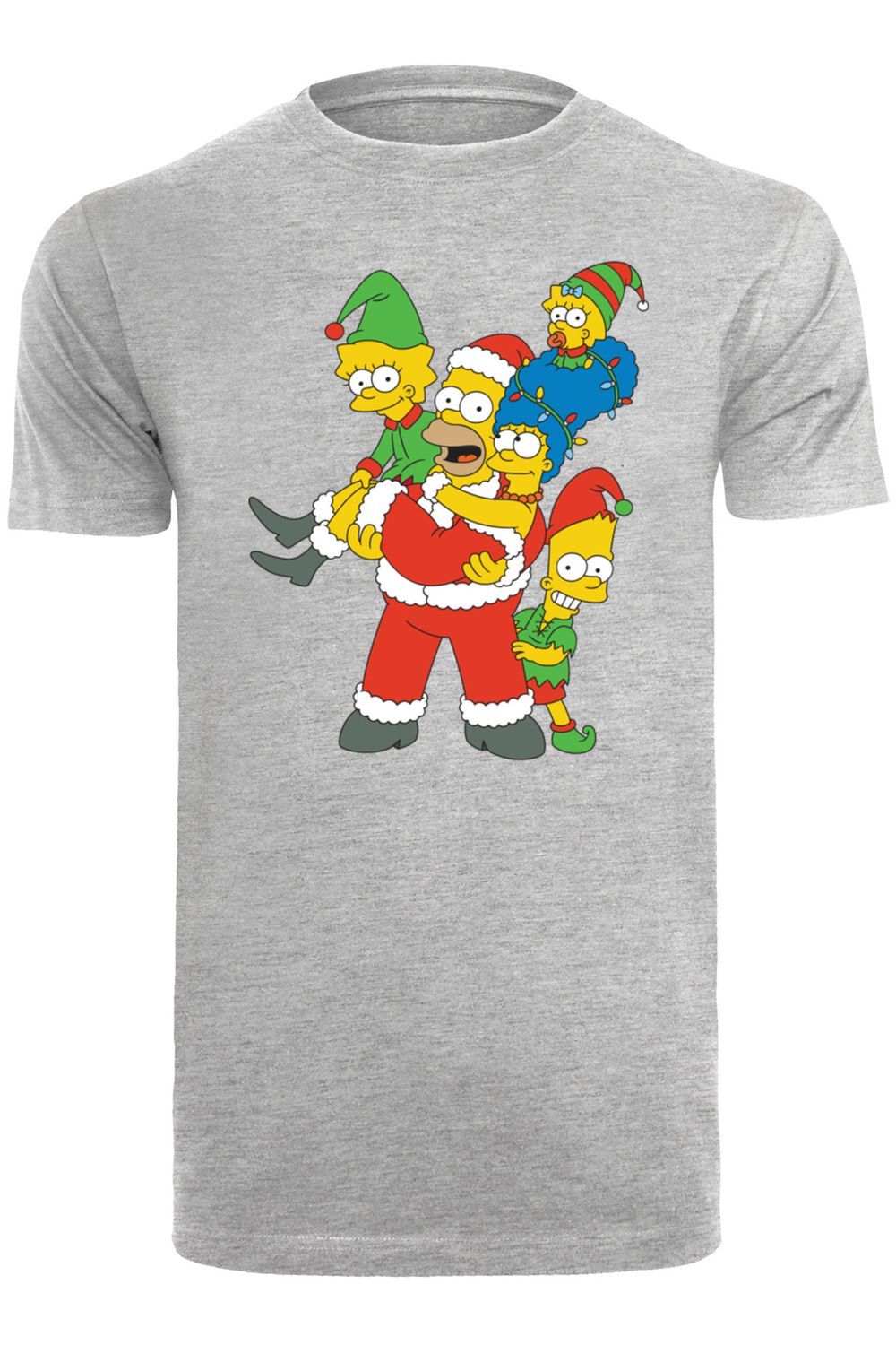 F4NT4STIC Herren The Rundhals - Simpsons mit -GRY Family Christmas Trendyol T-Shirt