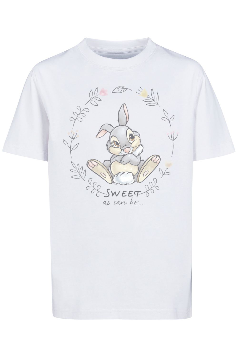F4NT4STIC Kinder Tee Thumper Trendyol Bambi Sweet As Can Kids Be-WHT-Halsaufdruck Basic - mit Disney