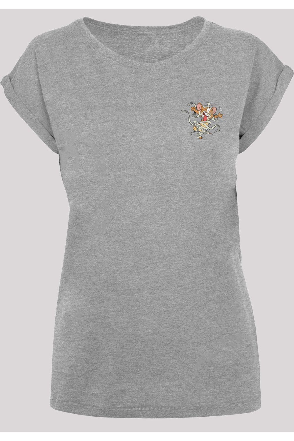 Jerry Pocket Tom verlängerter Damen Damen-T-Shirt Mummy Jerry Schulter And mit F4NT4STIC mit Trendyol Faux -