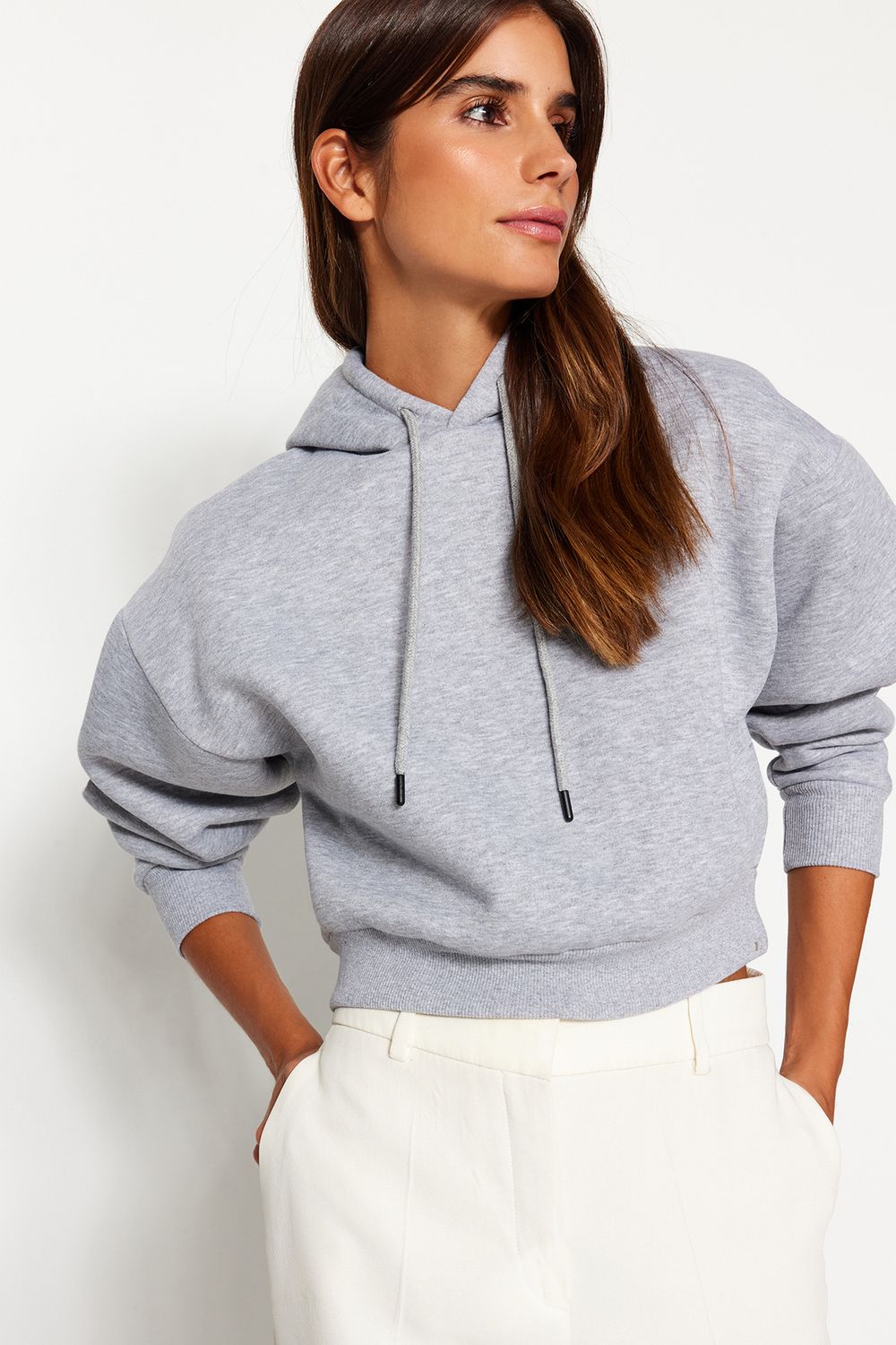 Trendyol Collection Sweatshirt - Gray - Relaxed fit - Trendyol