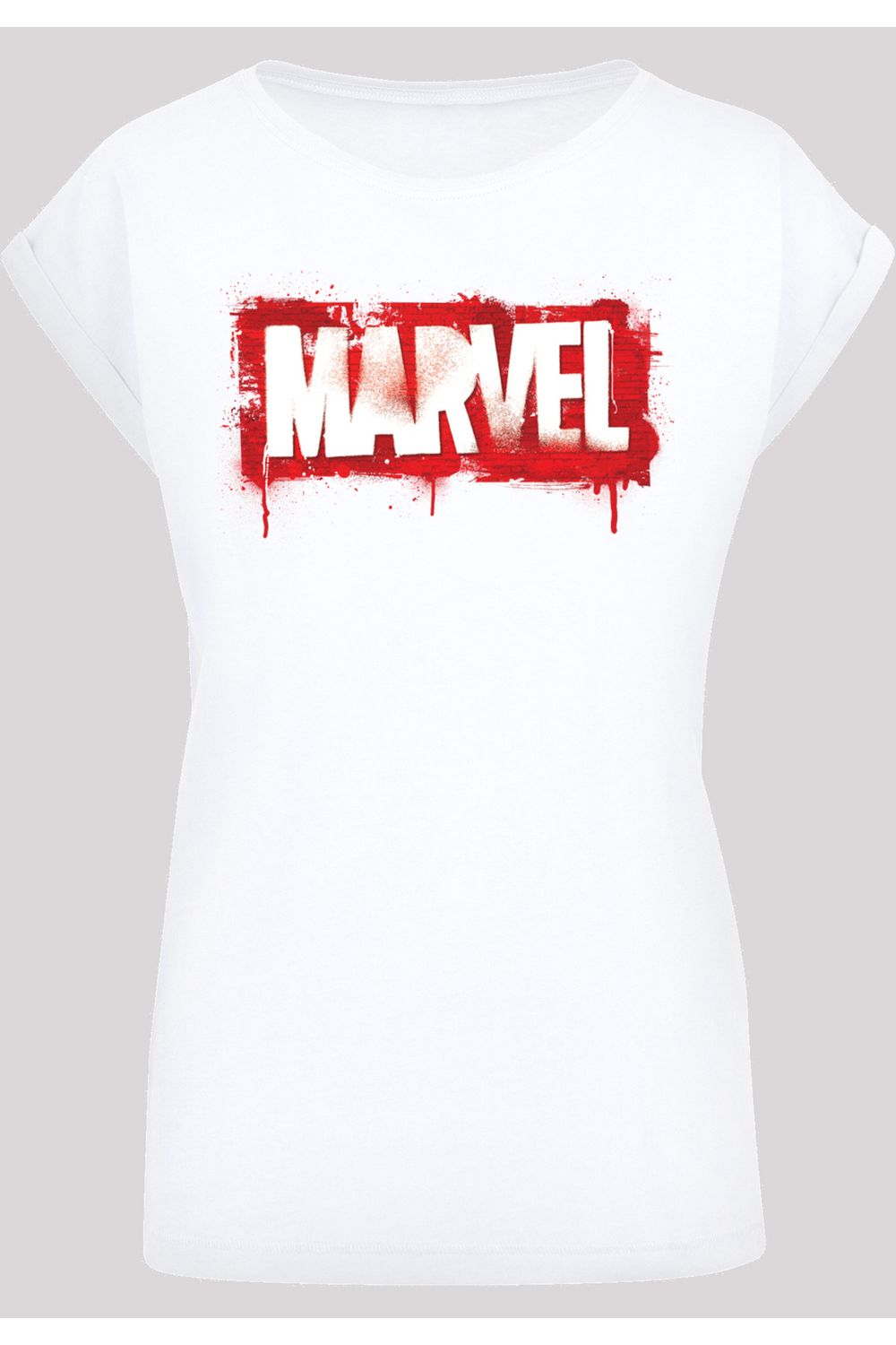 F4NT4STIC Damen Marvel Spray Logo mit Damen-T-Shirt mit verlängerter  Schulter - Trendyol