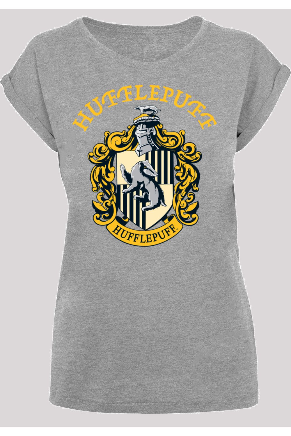 Wappen F4NT4STIC Hufflepuff Damen-T-Shirt mit Damen Harry Potter Trendyol verlängerter Schulter mit -