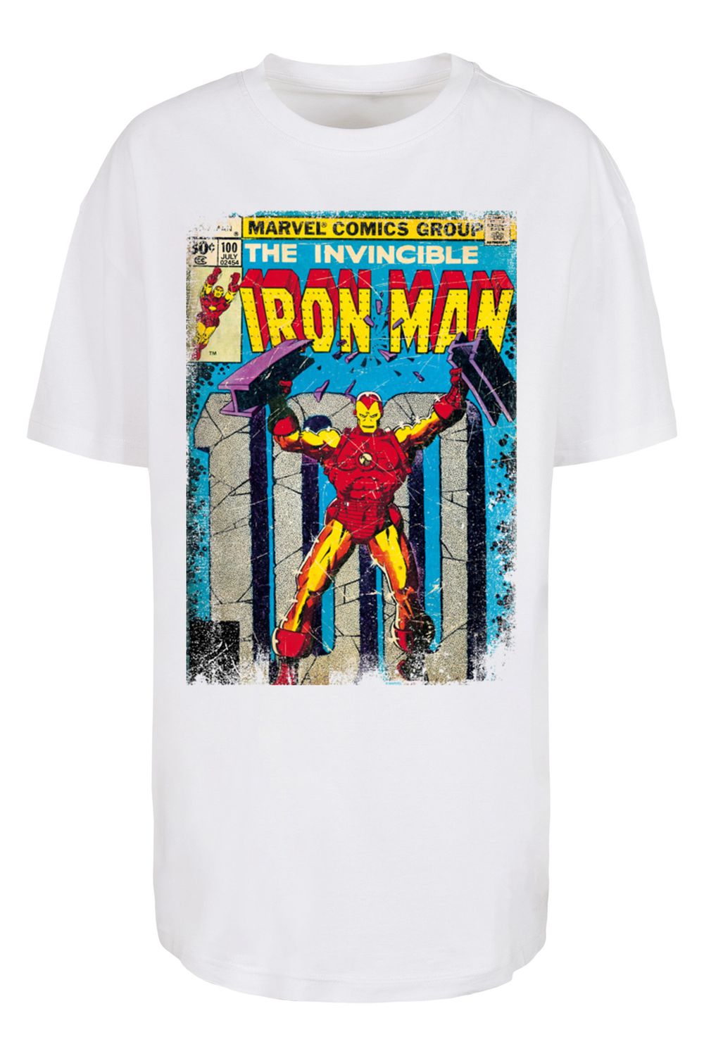F4NT4STIC Damen Marvel Iron Man übergroßem Boyfriend-T-Shirt - mit Cover Damen für Trendyol