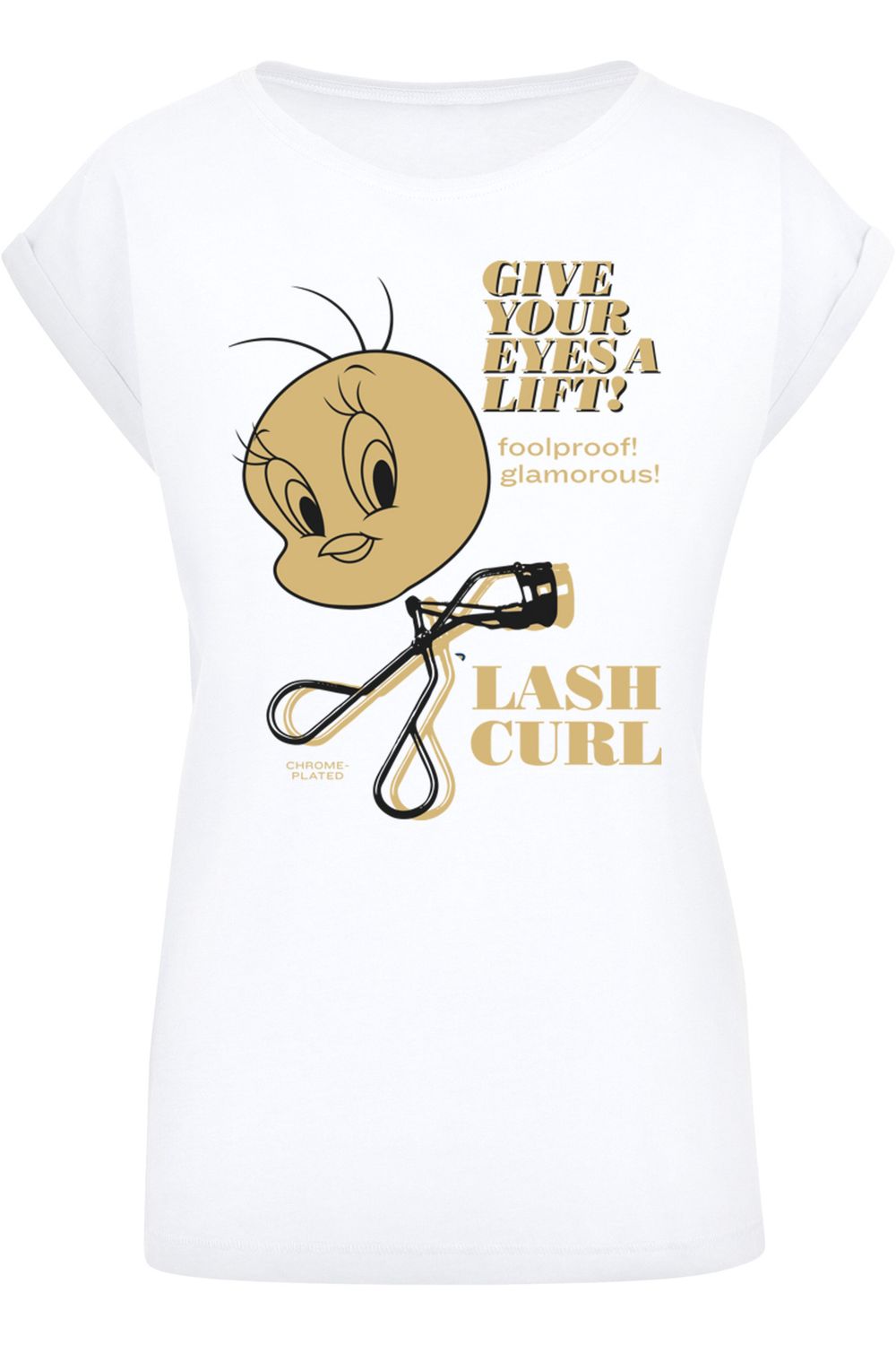 F4NT4STIC Damen Tweety Lash Curls mit Ladies Extended Shoulder T-Shirt -  Trendyol
