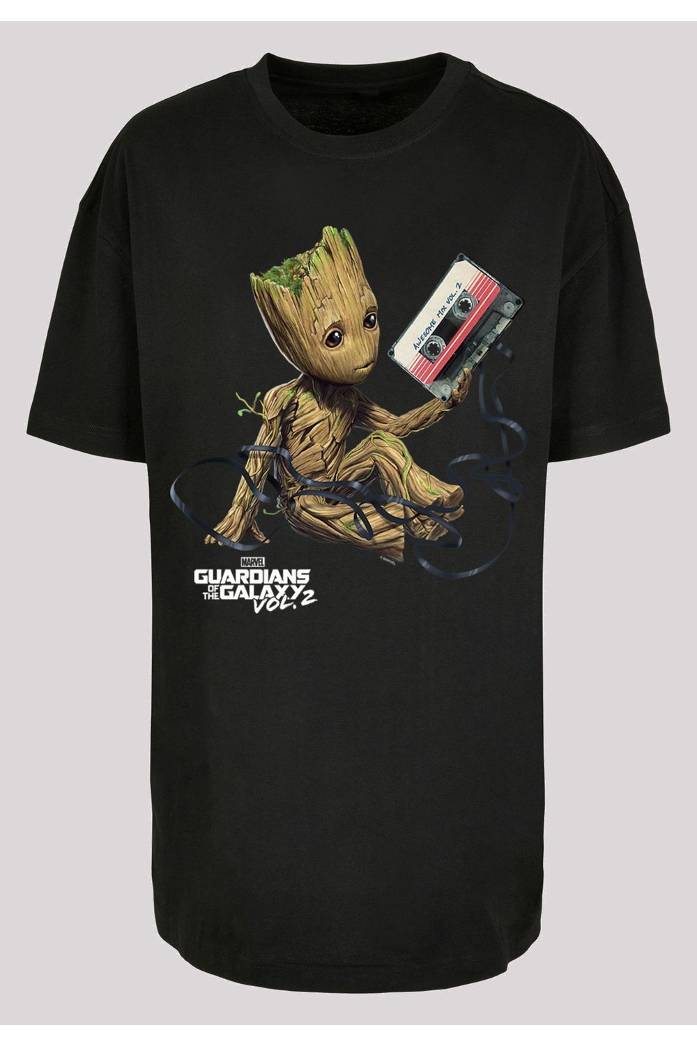 Damen Vol2 Groot mit Trendyol übergroßem für Tape F4NT4STIC The Boyfriend-T-Shirt Galaxy Damen Of Guardians Marvel -