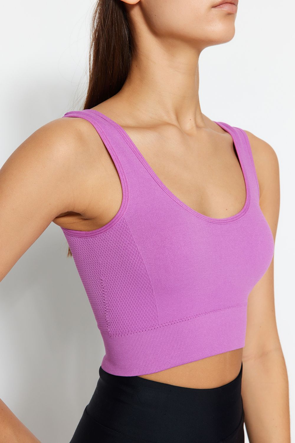 Trendyol Collection Soft Pink Seamless/Seamless Light Support/Shaping  Strapless Knitted Sports Bra - Trendyol
