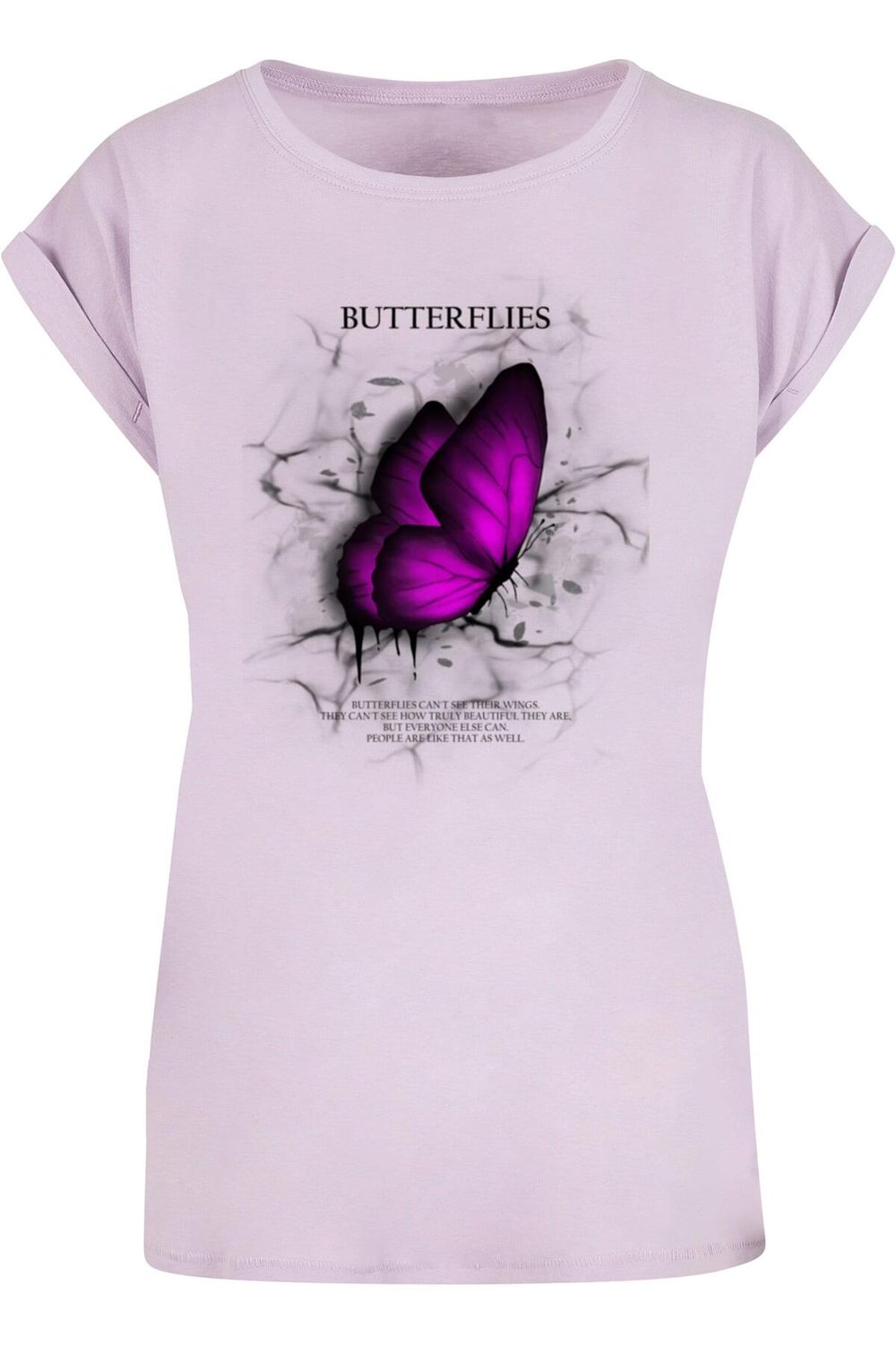 Merchcode Damen Ladies Butterflys Extended Shoulder Tee - Trendyol