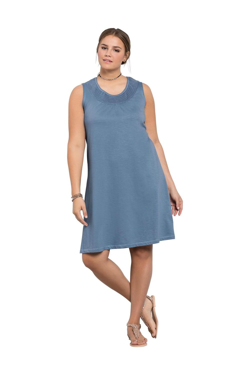 Sheego Jerseykleid Blau - - Kleid - Trendyol