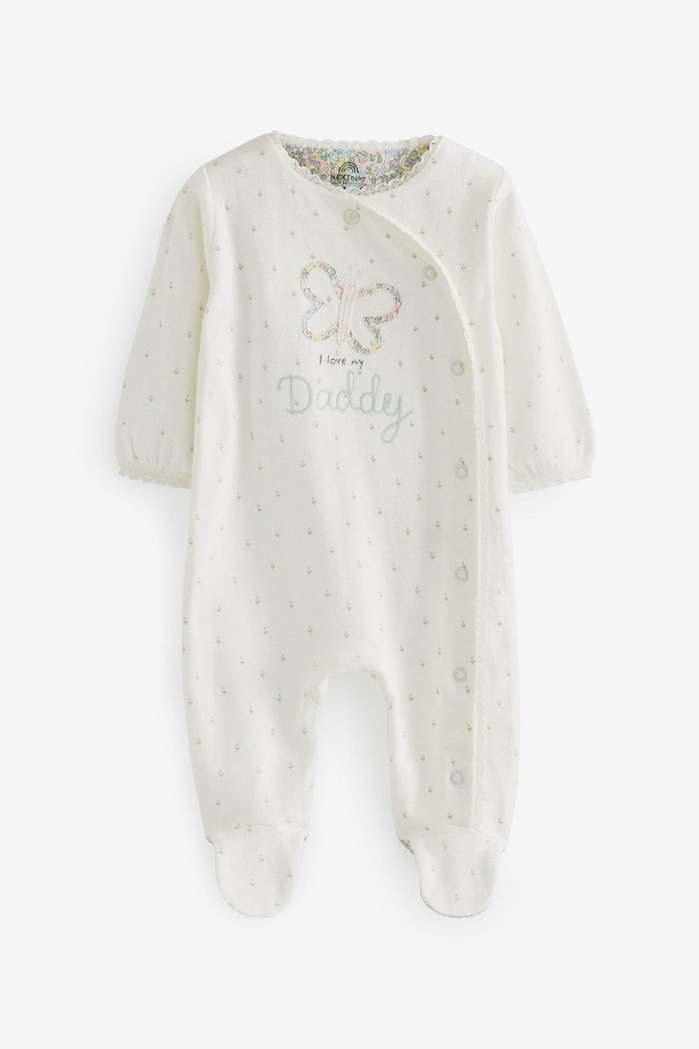Next Baby 100 Organic Cotton Red pink Heart Jumpsuit