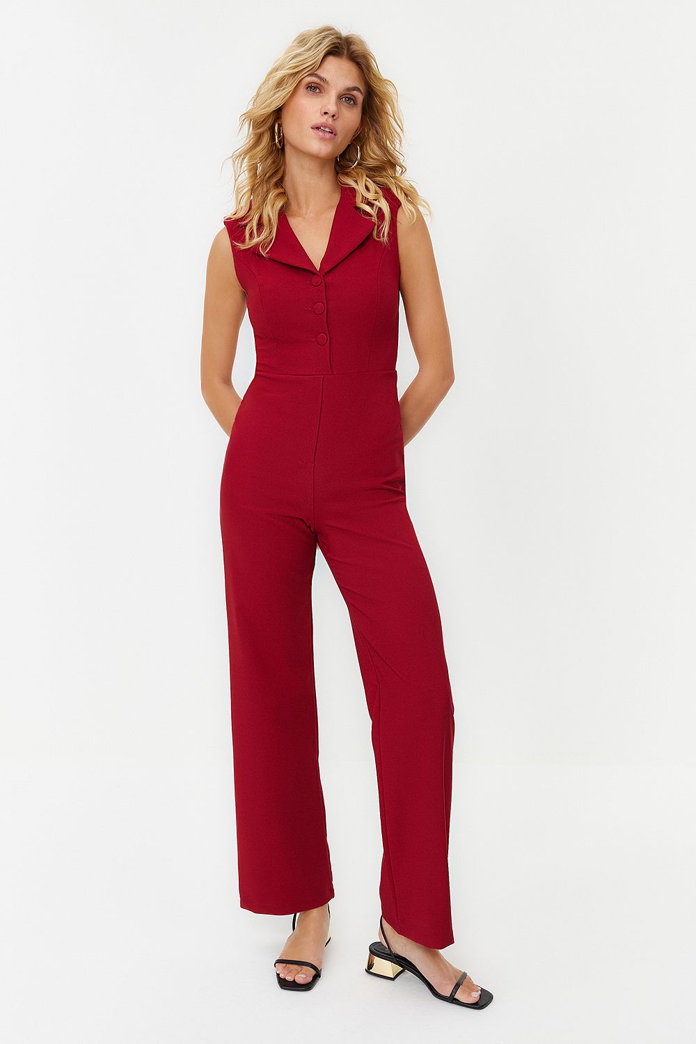 Burgundy color jumpsuit best sale