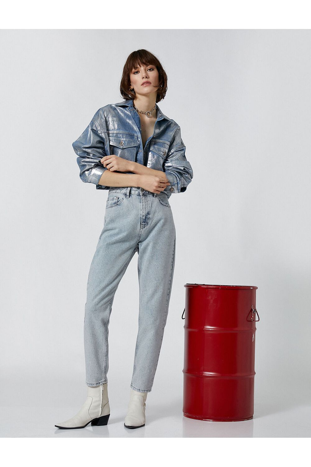 Mom jeans top short leg