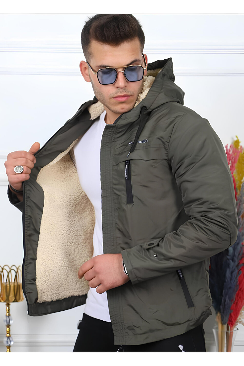 Clavi معطف شتوي بغطاء للرأس مقاوم للمطر والرياح با...