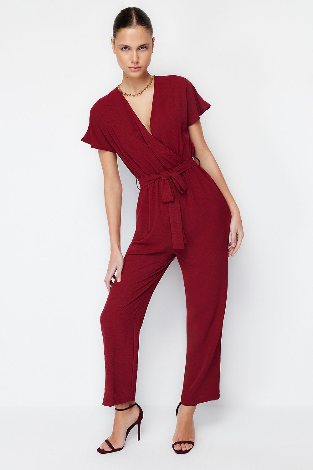 Burgundy hotsell color jumpsuit
