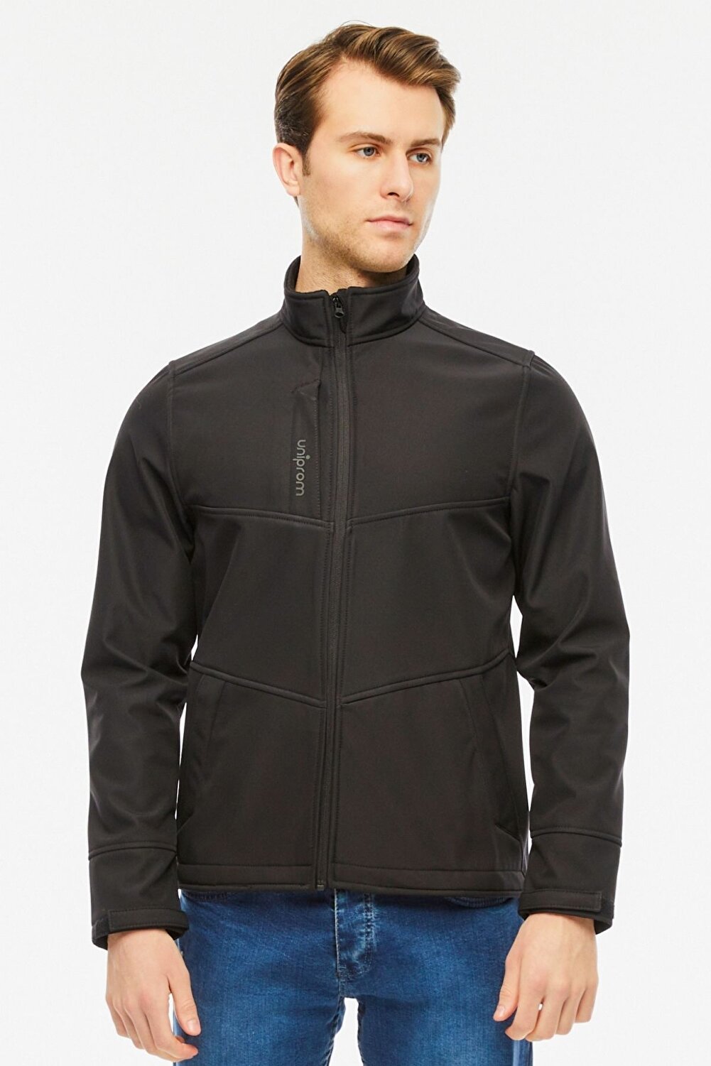 Uniprom معطف سوفتشيل من الصوف المقاوم للماء والريا...