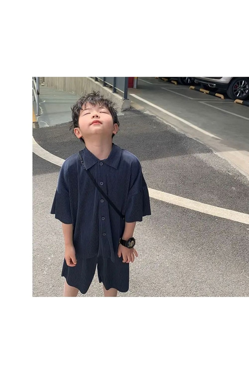 barin kids طقم شورت قميص كتان صيفي 100% قطن للجنسين للأولاد والبنات