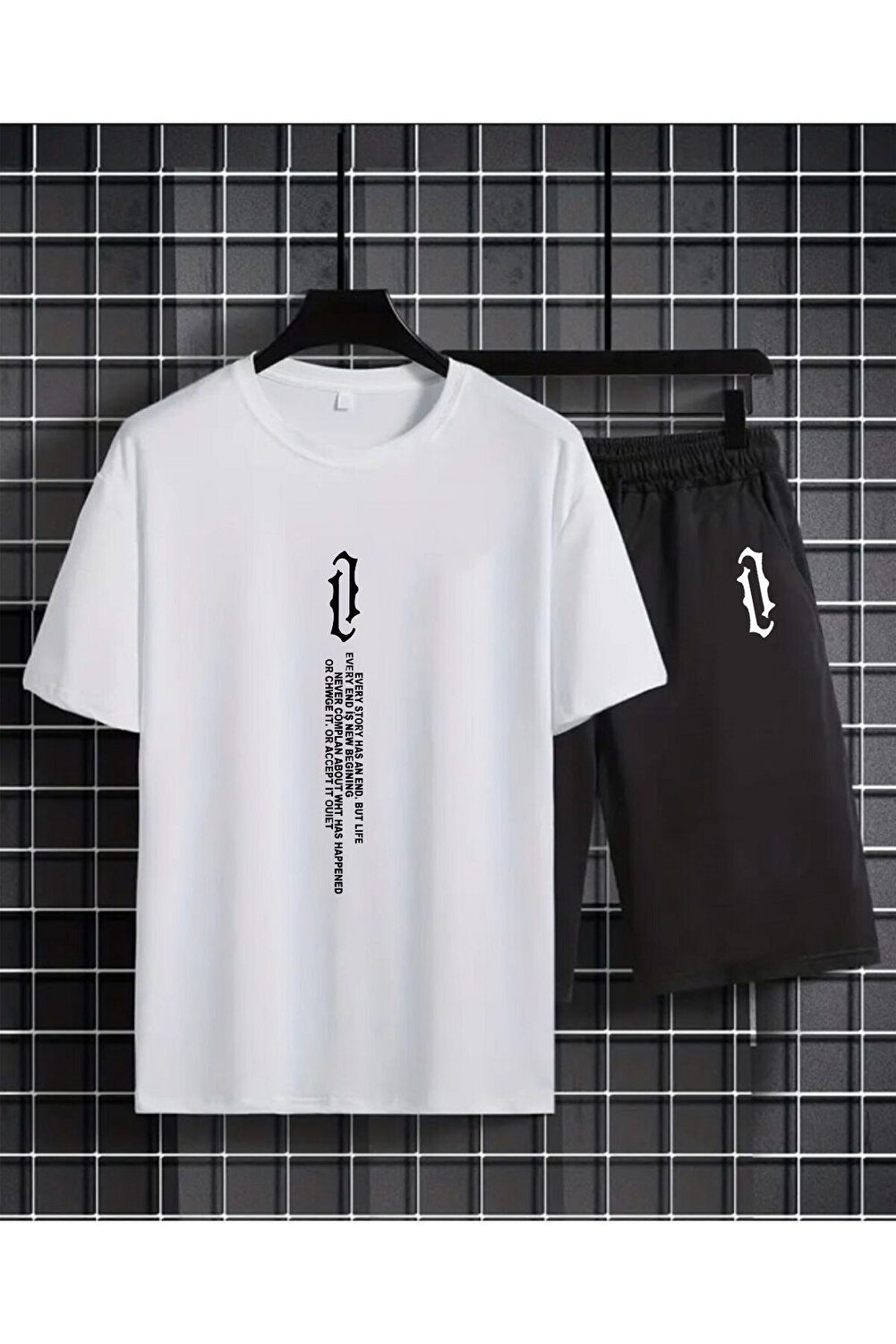 MODARAMA طقم علوي سفلي كبير الحجم بطباعة عمودية (ت...