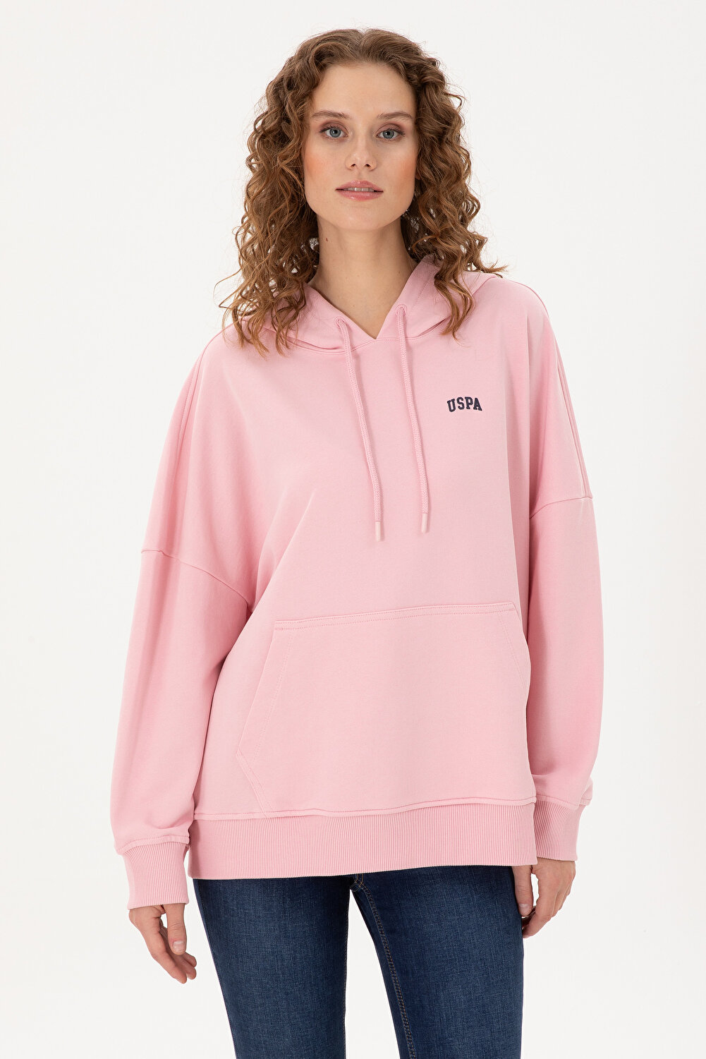 U.S. Polo Assn. سويت شيرت نسائي أساسي بغطاء رأس من قماش القرميد 50297324-VR031