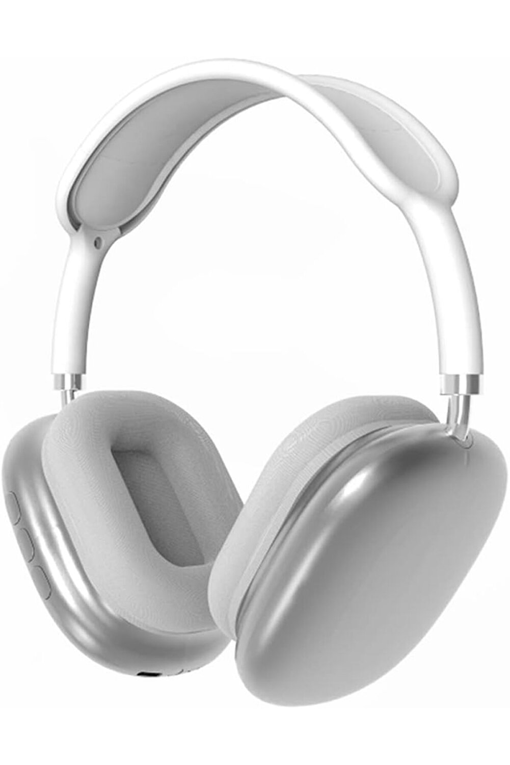 سماعة بلوتوث بيضاء - مفصلة من الأعلى وسماعات الرأس