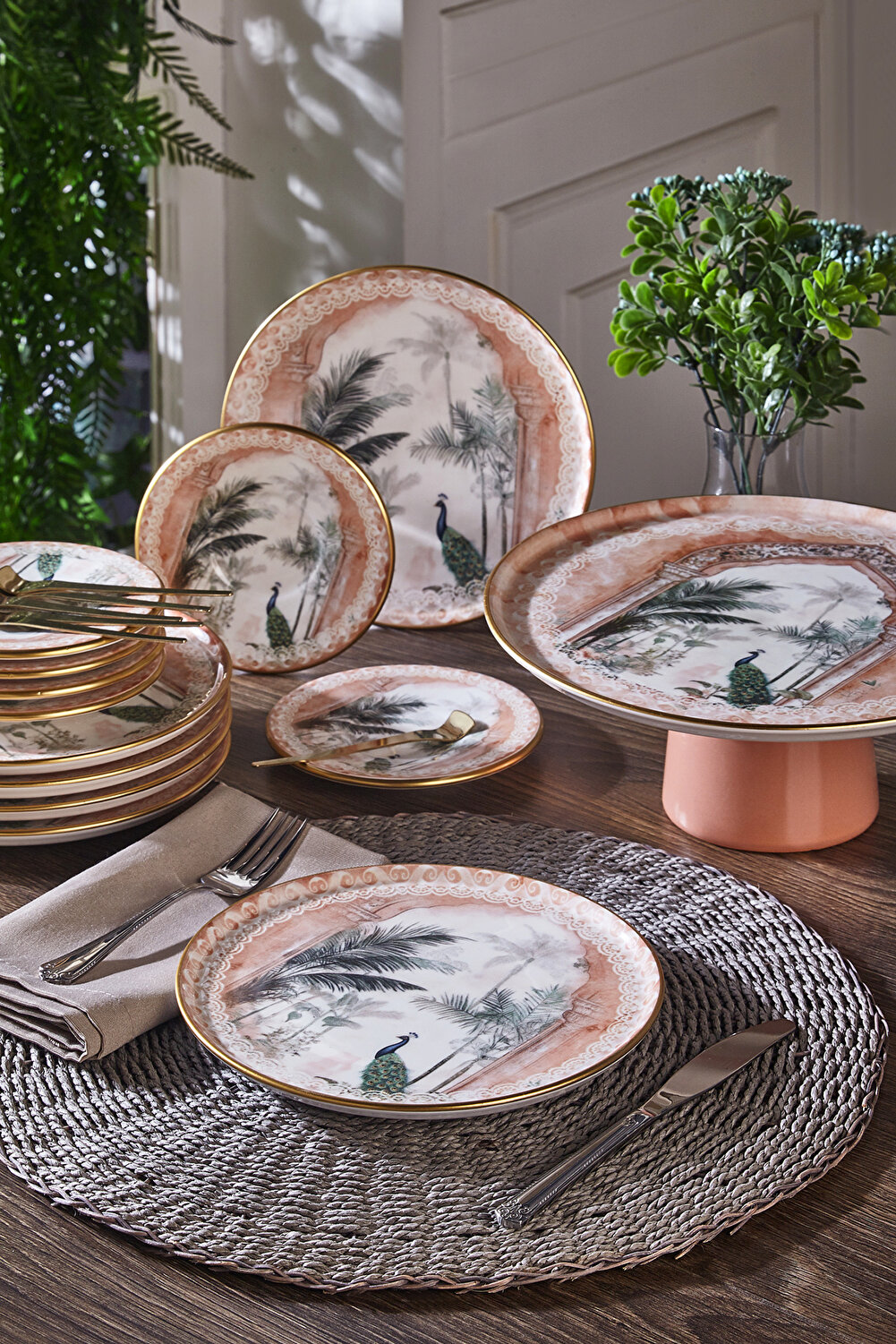 مجموعة تقديم وخدمة روزي مكونة من 19 قطعة