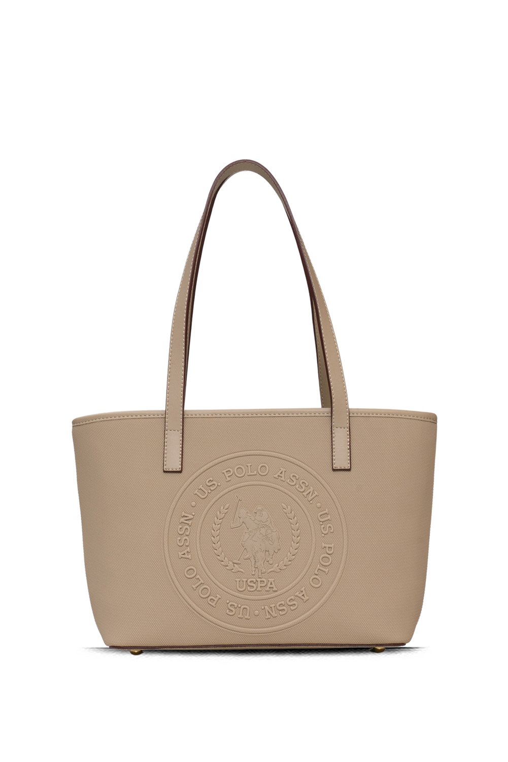U.S. Polo Assn. حقيبة كتف نسائية باللون الأحمر الداكن والأزرق الداكن - Us24732