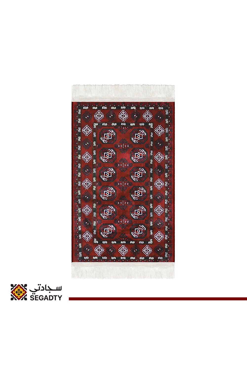 سجادة صلاة أفغانية عتيقة من سيجادتي، تصميم تراثي أنيق للصلاة، 70×110 سم، أحمر