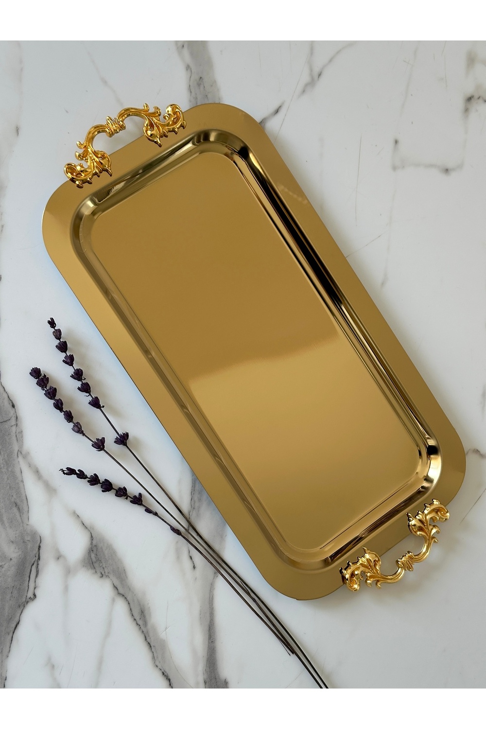 صينية تقديم الشاي والقهوة والحلويات مستطيلة الشكل...