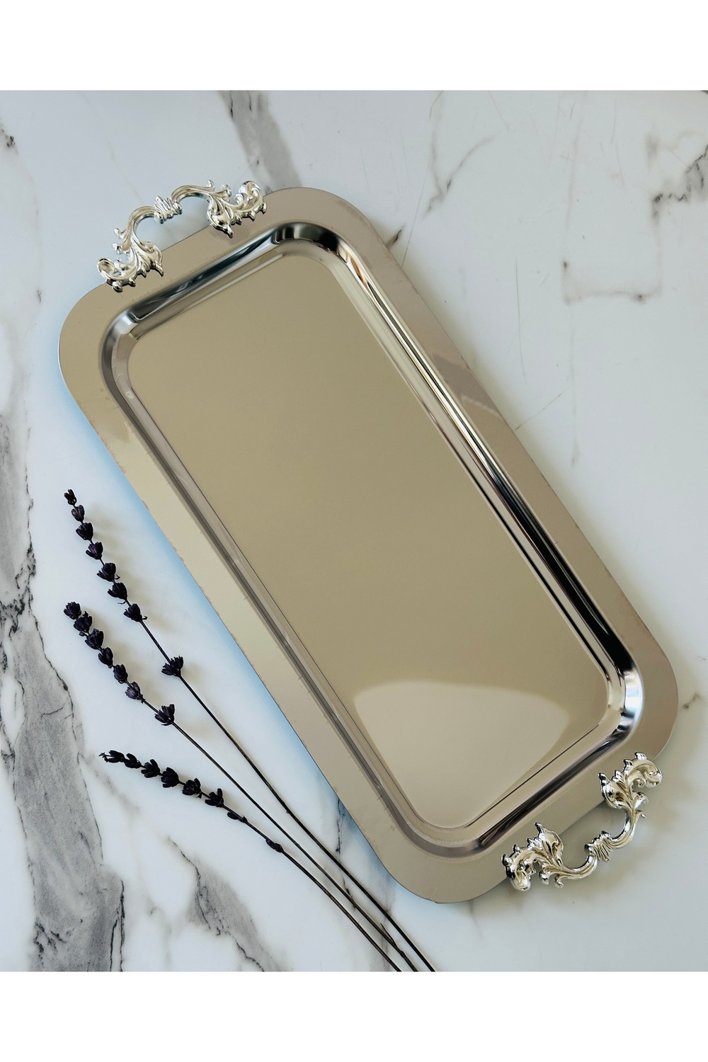 صينية تقديم الشاي والقهوة والحلويات مستطيلة الشكل...