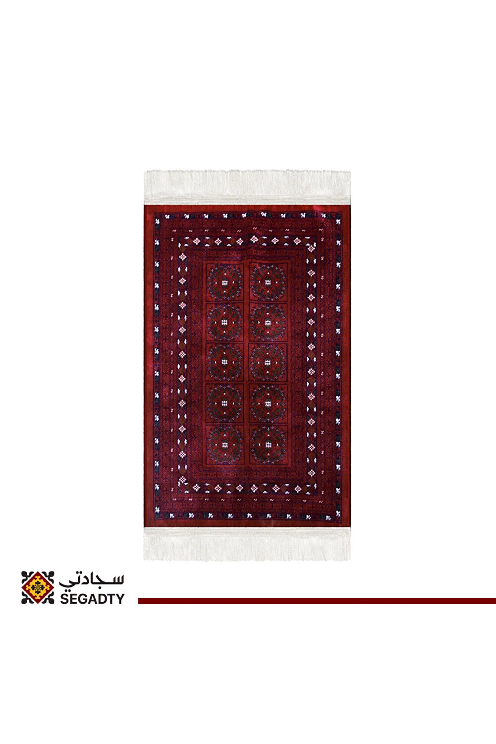 سجادة صلاة أفغانية عتيقة من سيجادتي، تصميم تراثي أنيق للصلاة، 70×110 سم، أحمر