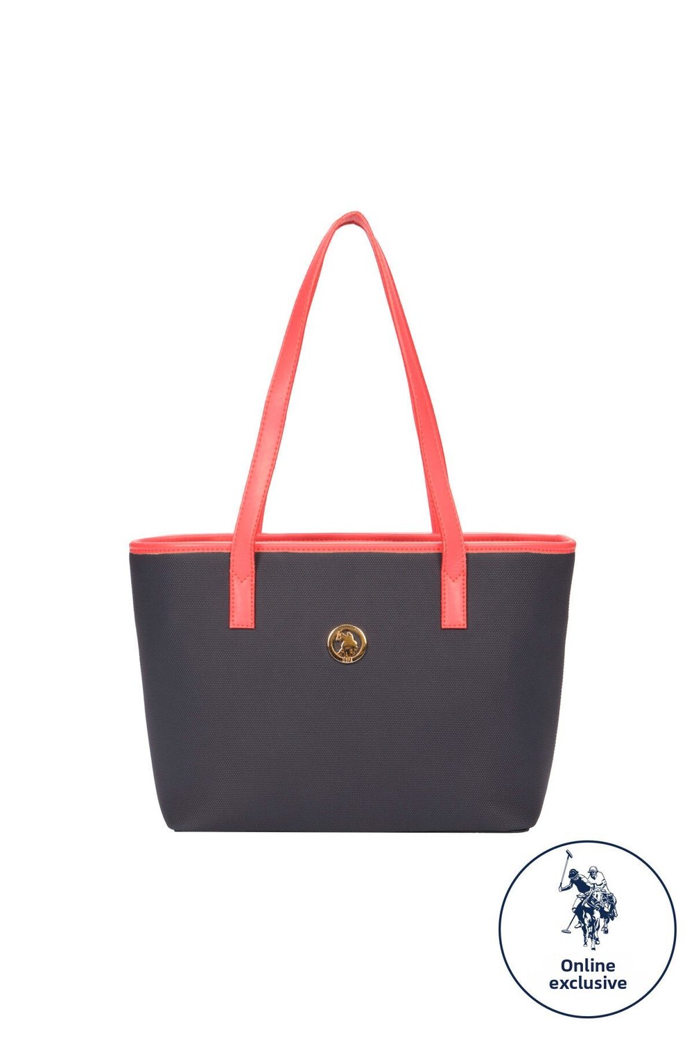 U.S. Polo Assn. حقيبة كتف نسائية باللون الأبيض والرمادي Us3075 حصريًا عبر الإنترنت