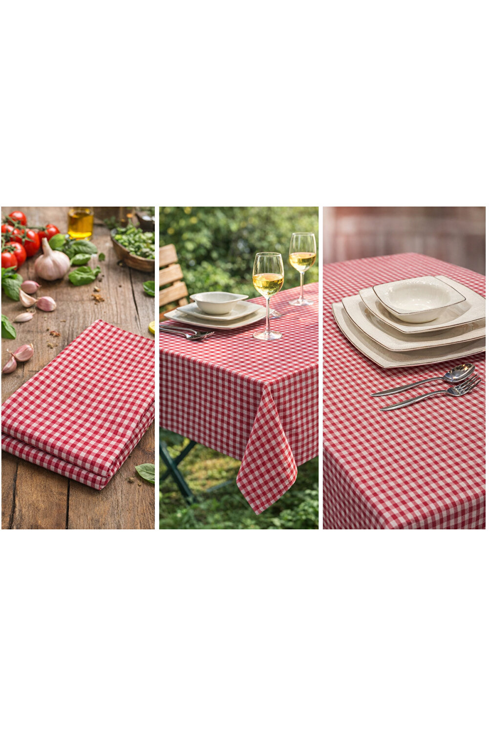 سجادة نزهة مربعة حمراء - غطاء طاولة - قماش للمائدة...