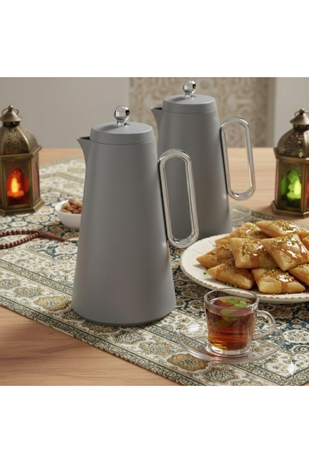 طقم ترامس هوست الأسود الفاخر  | 2 حبة | سعة 1 لتر ☕