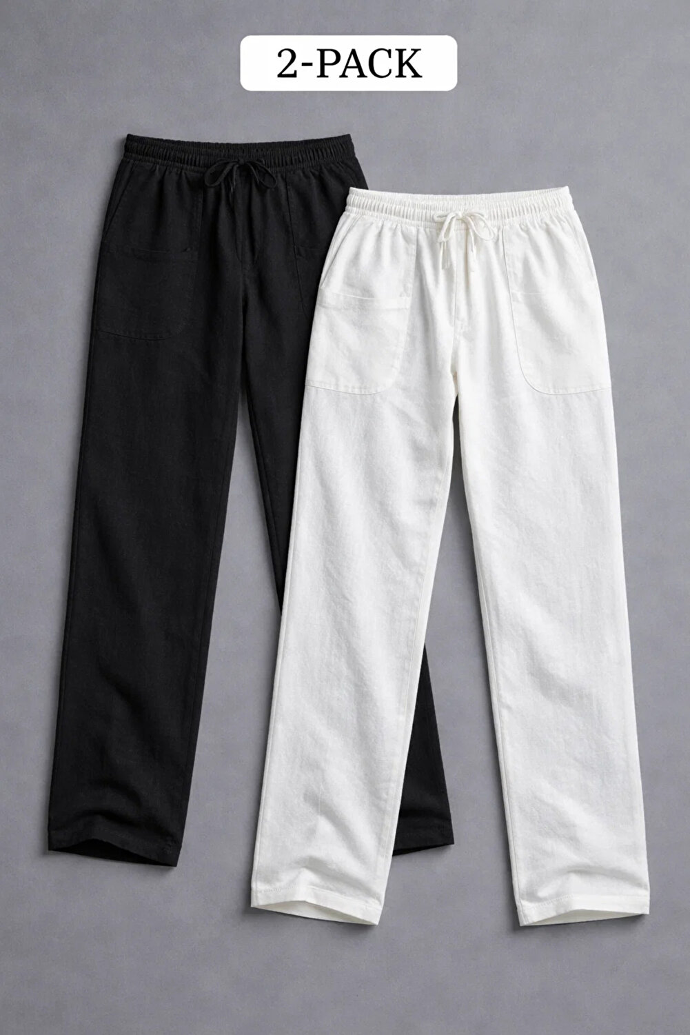 COMBİNE MİCHAİL بنطلون رجالي فضفاض بخصر مطاطي 2 لي...