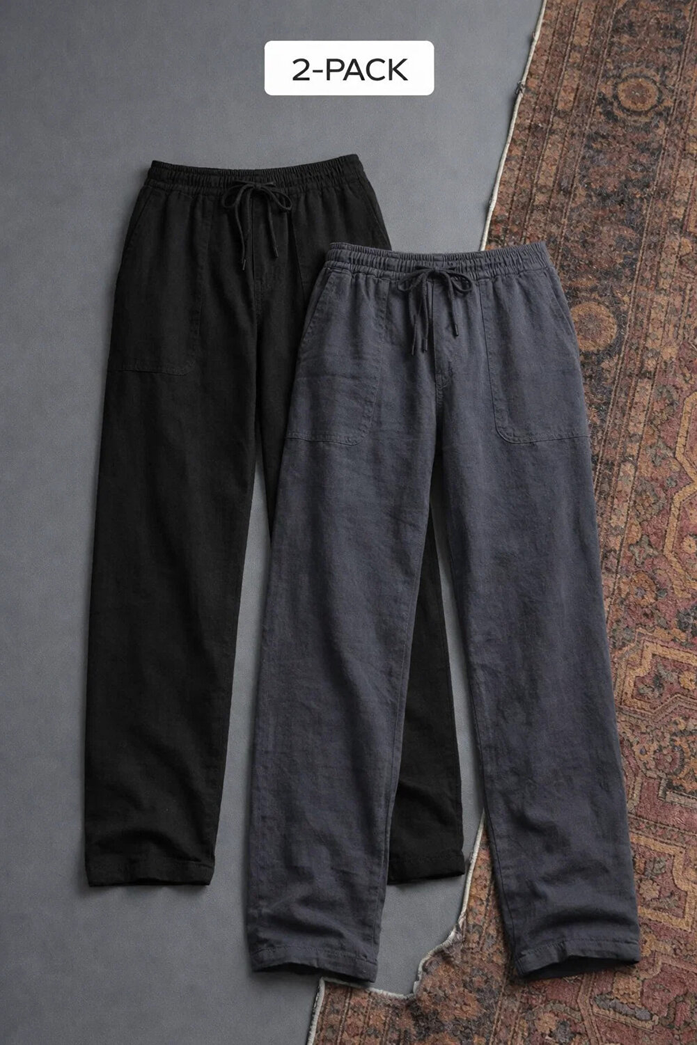 COMBİNE MİCHAİL بنطلون رجالي فضفاض بخصر مطاطي 2 لي...