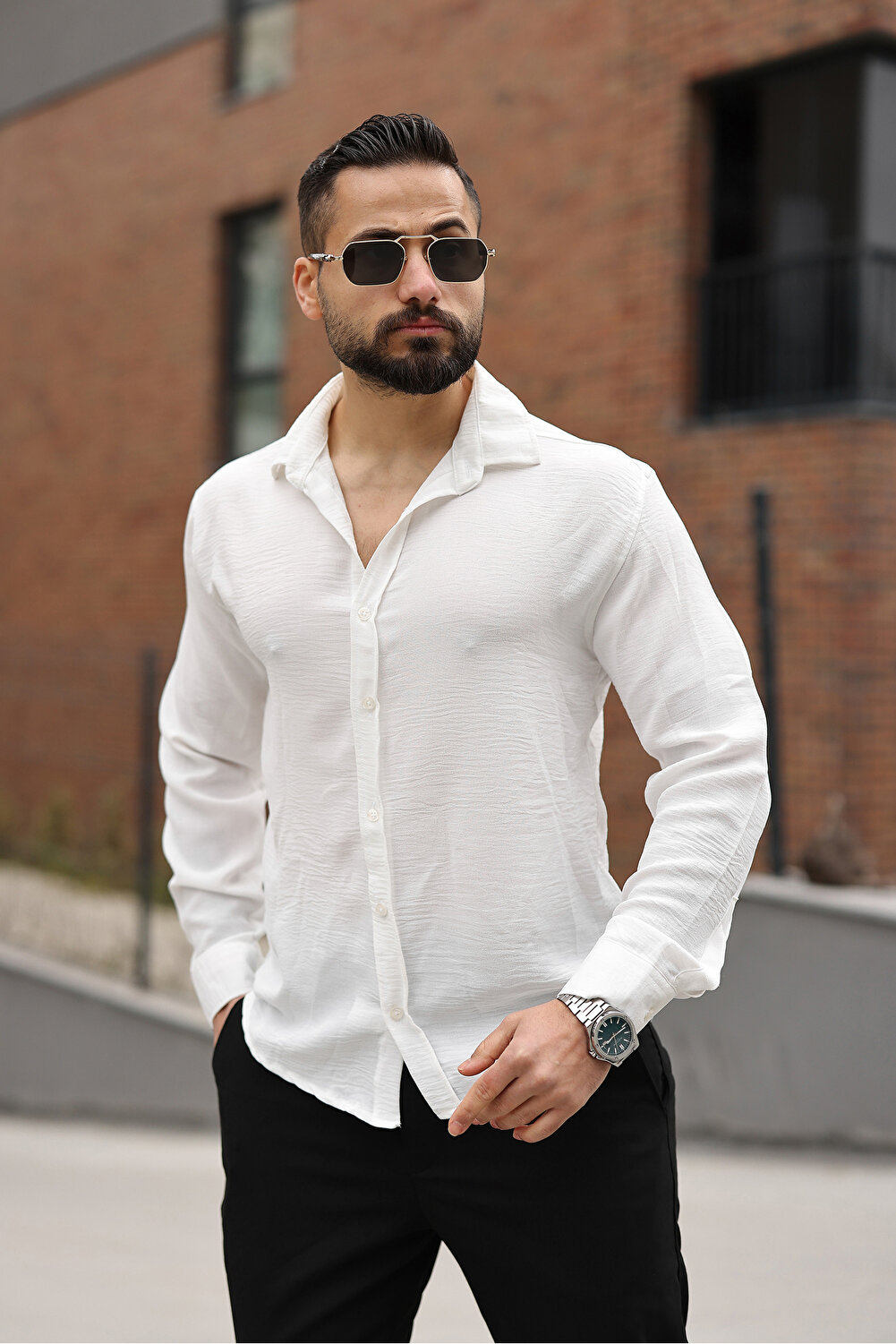 Mero Life قميص رجالي من قماش بيرا كتان موديل موسمي...