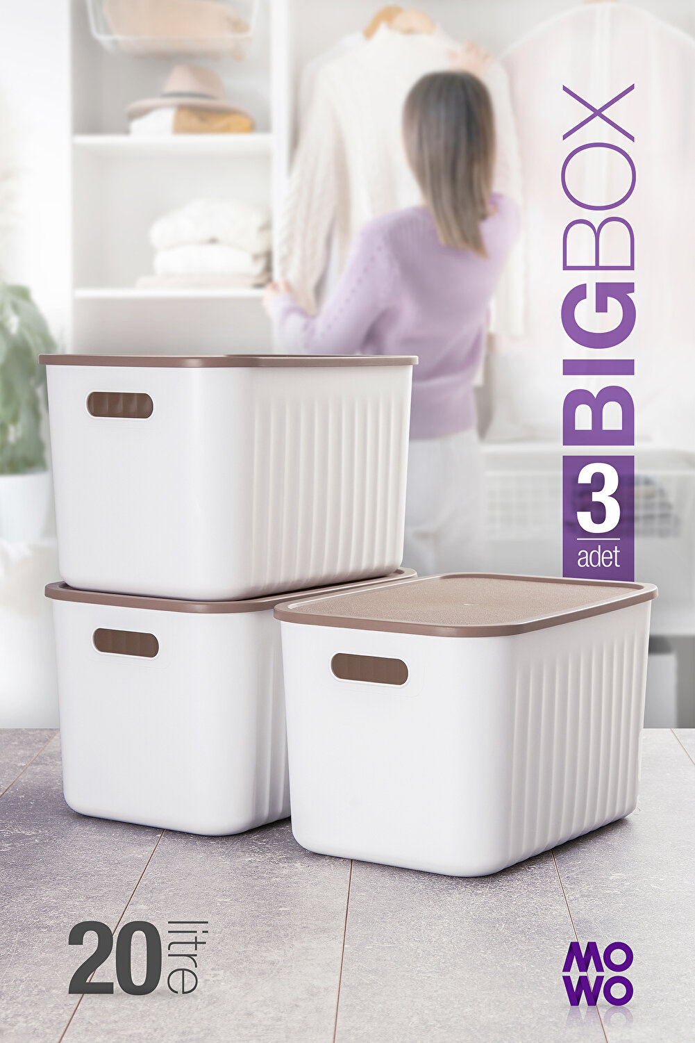 صندوق تخزين كبير الحجم سعة 20 لتر، منظم خزانة ملاب...