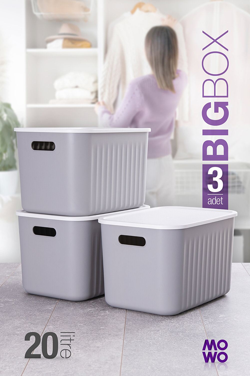 صندوق تخزين كبير الحجم سعة 20 لتر، منظم خزانة ملاب...